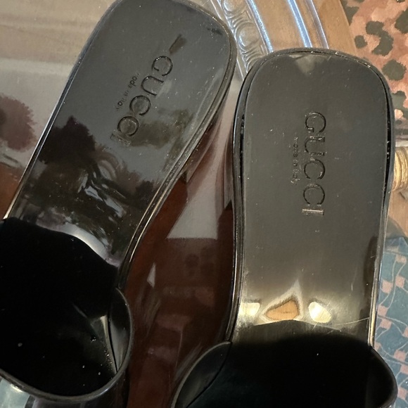 Gucci Plastique Resort Black Jelly Platform Slides - Picture 4 of 6